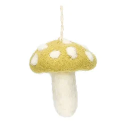 Warm Wonen|Herfst Decoratie*DILLE & KAMILLE Hanger paddenstoel, vilt, groen met witte stippen