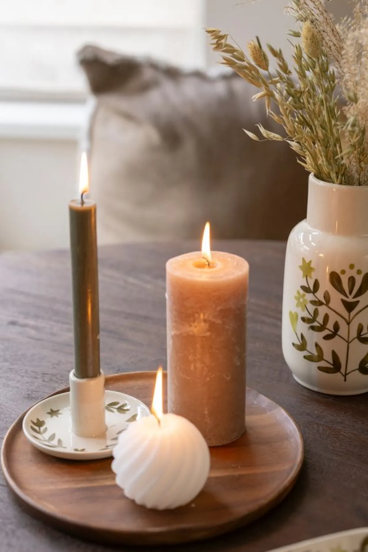 Tinten En Texturen|Herfst Decoratie*DILLE & KAMILLE Houten bord, acacia, Ø 25 cm