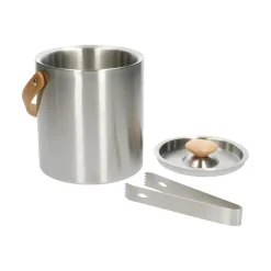 Glazen|Overige Keukenaccessoires*DILLE & KAMILLE IJsemmer met ijsblokjestang, roestvrij staal en hout, 2 liter
