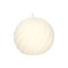 Tinten En Texturen|Herfst Decoratie*DILLE & KAMILLE Kaars gedraaide bol, rustiek wit, Ø8 cm