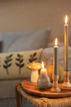 Warm Wonen|Herfst Decoratie*DILLE & KAMILLE Kaars peer, geel, Ø11 X 7,5 cm