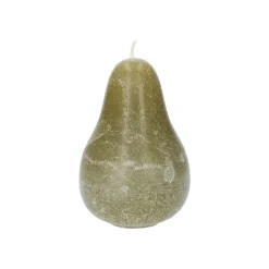 Warm Wonen|Herfst Decoratie*DILLE & KAMILLE Kaars peer, groen, Ø11 X 7,5 cm