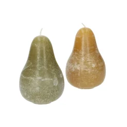 Warm Wonen|Herfst Decoratie*DILLE & KAMILLE Kaars peer, groen, Ø11 X 7,5 cm