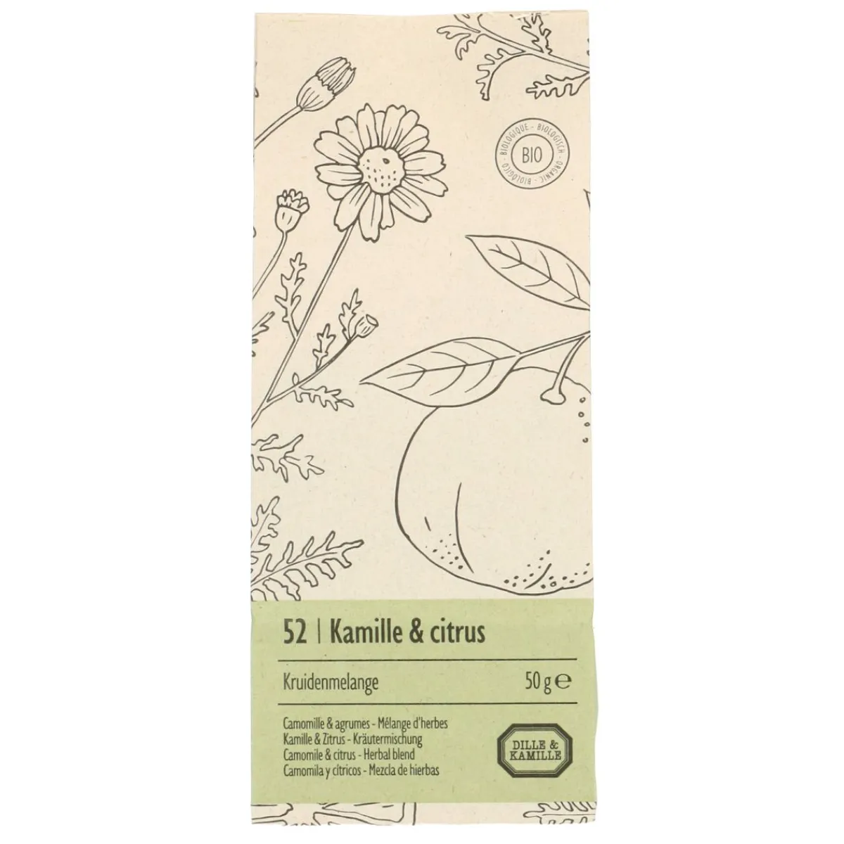 Thee*DILLE & KAMILLE Kamille & citrus, Kruidenmelange, biologisch, 50 g