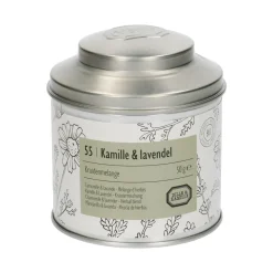 Thee*DILLE & KAMILLE Kamille & lavendel, biologisch, kruidenmelange, blik, 50 gram
