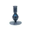 Kandelaars*DILLE & KAMILLE Kandelaar, beschilderd, blauw glas, bloem, 12,5 cm