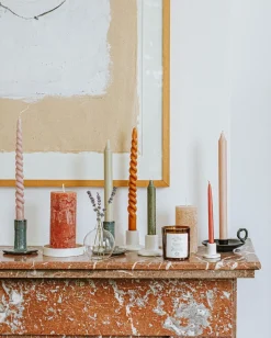 Tinten En Texturen|Herfst Decoratie*DILLE & KAMILLE Kandelaar, porselein, wit gespikkeld, laag