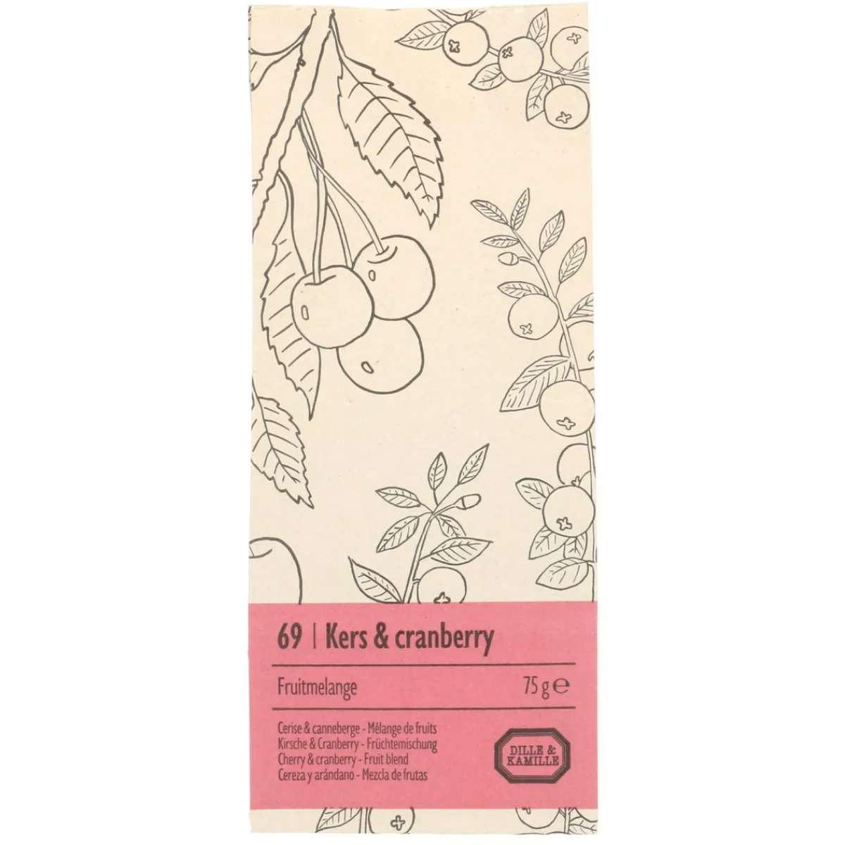 Thee*DILLE & KAMILLE Kers cranberry, Fruitmelange, 75 g