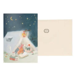 Kaarten|Kaarten*DILLE & KAMILLE Kerstkaart + envelop, tent met dieren
