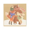 Kaarten*DILLE & KAMILLE Kerstkaart met envelop, groepsknuffel dieren