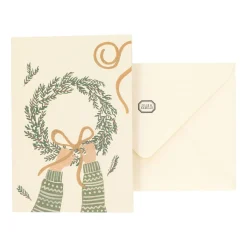 Kaarten*DILLE & KAMILLE Kerstkaart met envelop, kerstkrans