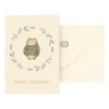 Kaarten*DILLE & KAMILLE Kerstkaart met envelop, uil