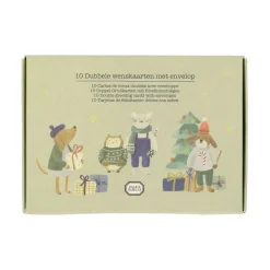 Kaarten*DILLE & KAMILLE Kerstkaarten met envelop, winteraccessoires, set van 10 in een doos