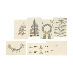 Kaarten*DILLE & KAMILLE Kerstkaarten met envelop, kerstgroen, set van 10 in een doos