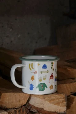 Bekers En Mokken*DILLE & KAMILLE Kerstmok, emaille, winterbos, Ø 8 cm