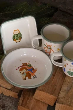 Bekers En Mokken*DILLE & KAMILLE Kerstmok, emaille, winterbos, Ø 8 cm