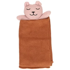 Poppen & Knuffels|Babyspeelgoed*DILLE & KAMILLE Knuffeldoekje, GOTS katoen, gebreid, beer