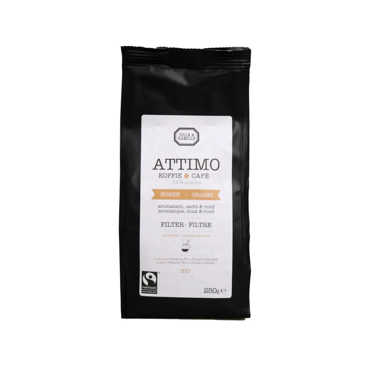 Koffie*DILLE & KAMILLE Koffiebonen Attimo, biologisch, 250 gram