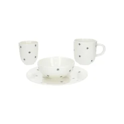 Soepkommen|Serviessets*DILLE & KAMILLE Kom met bloemetjes, organisch, porselein, Ø 12 cm