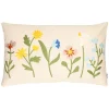Kussens*DILLE & KAMILLE Kussen met bloemen, katoen, 30 x 50 cm, offwhite