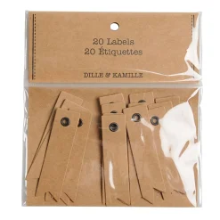Cadeaulabels|Cadeauversiering*DILLE & KAMILLE Labeltjes, kraft, klein, 20 stuks