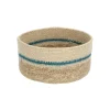 Rieten Manden*DILLE & KAMILLE Mandje naturel, zeegras, blauw, Ø16 cm