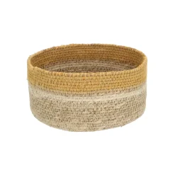 Rieten Manden*DILLE & KAMILLE Mandje naturel, zeegras, geel, Ø15 cm