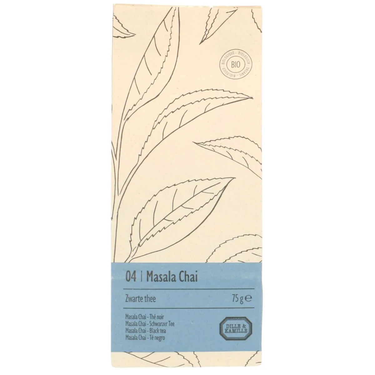 Thee*DILLE & KAMILLE Masala Chai, biologisch, zwarte thee, zakje 75 gram