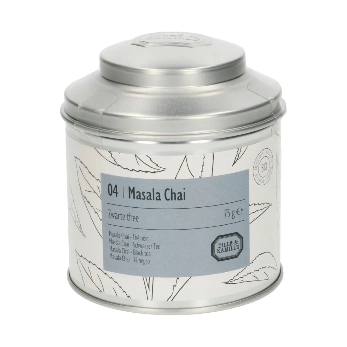 Thee*DILLE & KAMILLE Masala Chai, biologisch, zwarte thee, blik, 75 gram