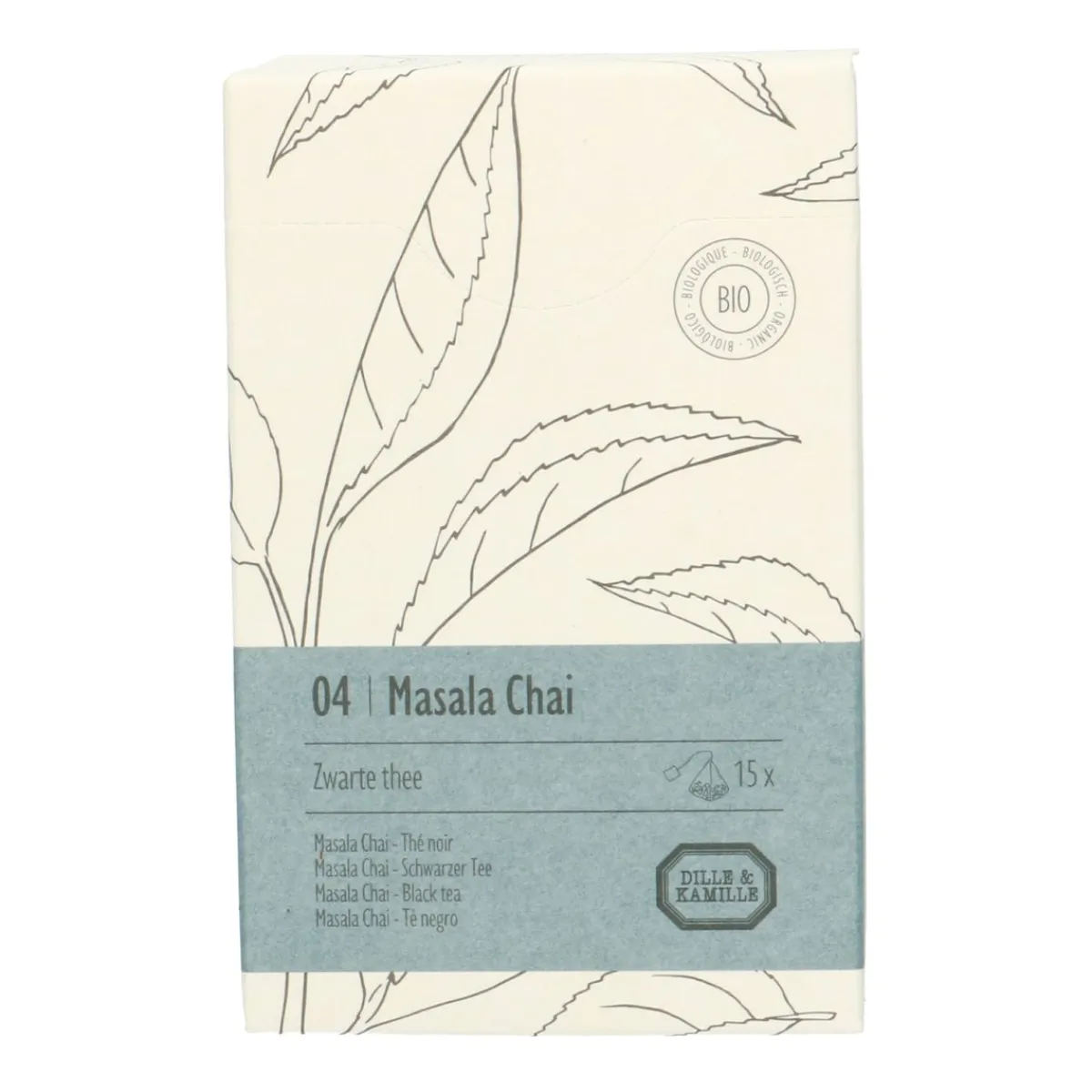 Thee*DILLE & KAMILLE Masala Chai, biologisch, zwarte thee, 15 theebuiltjes