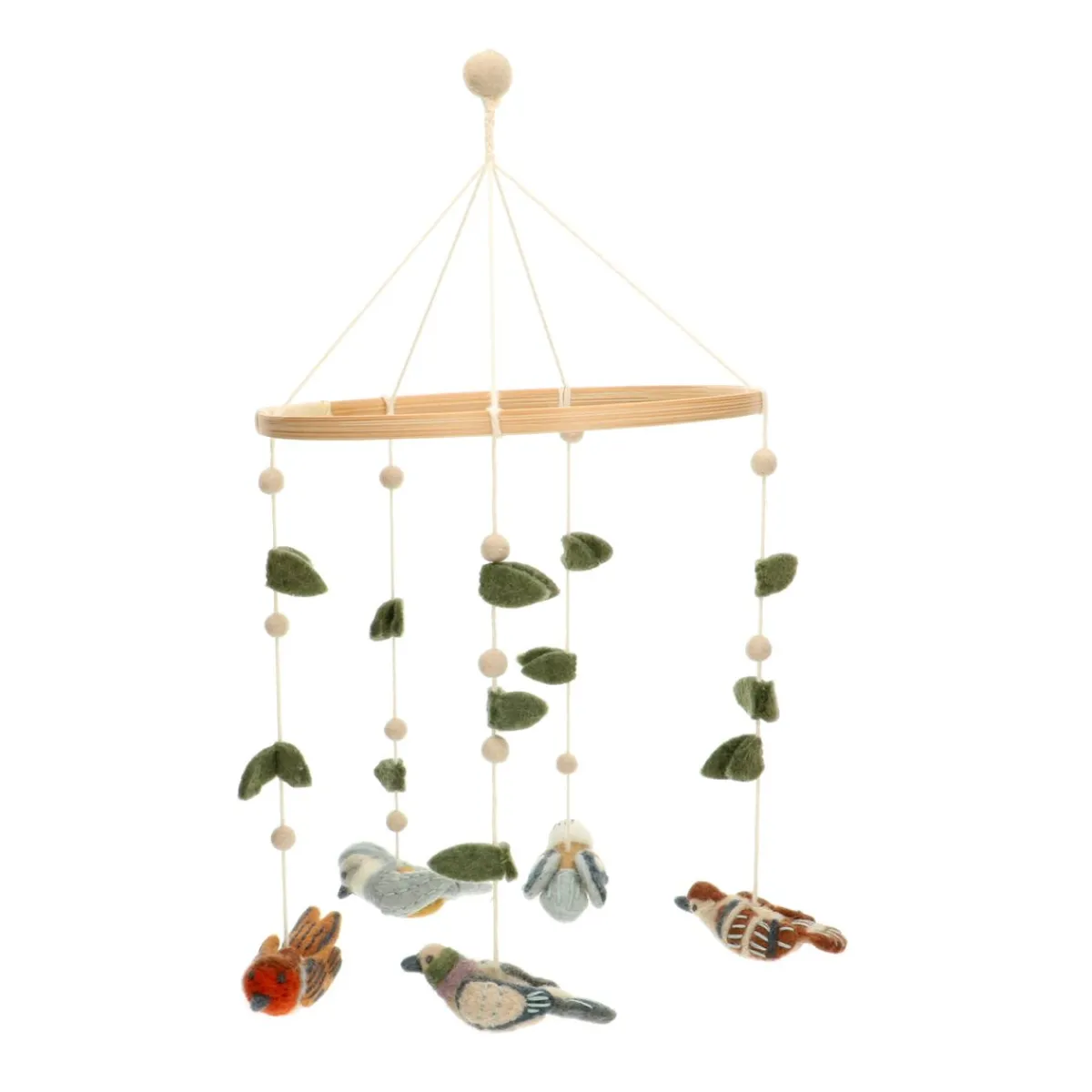 Kinderkamer|Babyspeelgoed*DILLE & KAMILLE Mobiel vogels, vilt