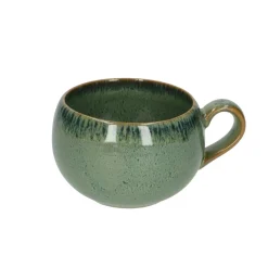 Koffiekopjes|Theekopjes*DILLE & KAMILLE Mok rond reactieve glazuur, steengoed, groen, Ø 9 cm