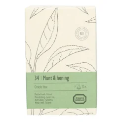 Thee*DILLE & KAMILLE Munt & honing, biologisch, groene thee, 15 theebuiltjes