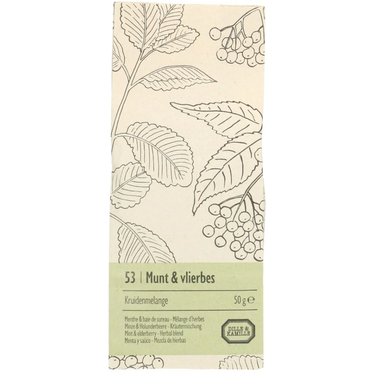 Thee*DILLE & KAMILLE Munt & vlierbes, Kruidenmelange, 50 g
