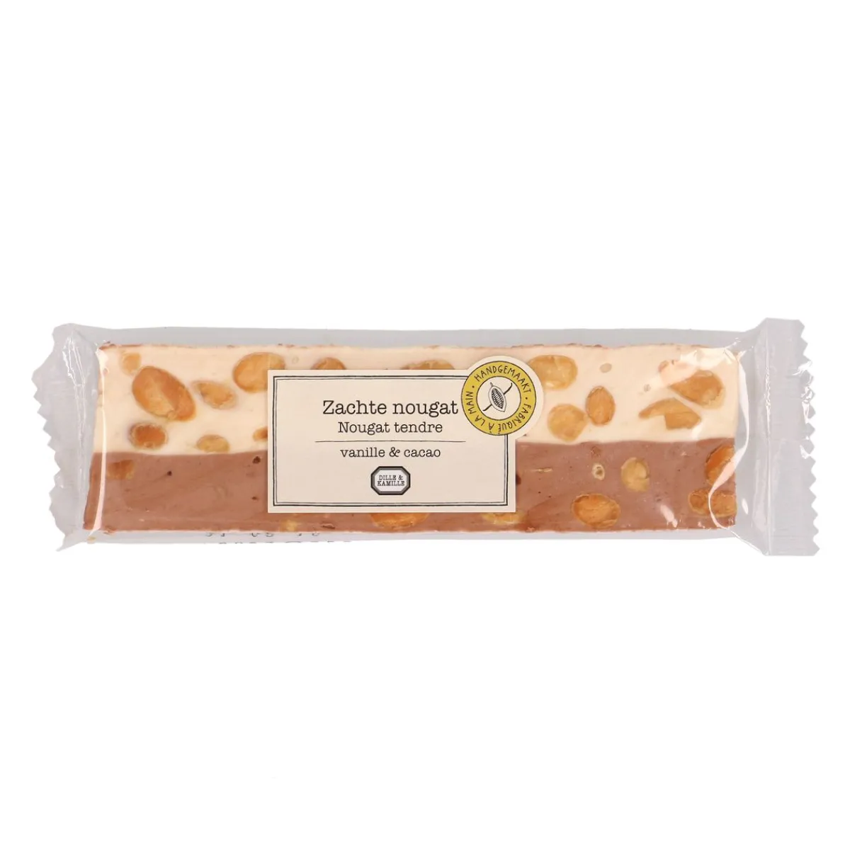 Snoep*DILLE & KAMILLE Nougat vanille & cacao, 75 gram