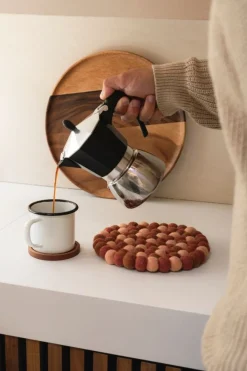 Warm Wonen|Herfst Decoratie*DILLE & KAMILLE Onderzetter rond, vilt, roze, Ø 21 cm