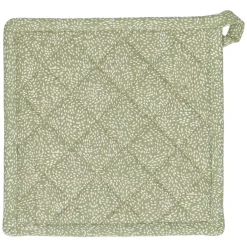 Pannenlappen*DILLE & KAMILLE Pannenlap, bio-katoen, groen gespikkeld