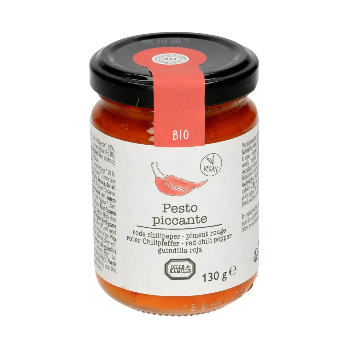Pesto*DILLE & KAMILLE Pesto piccante, biologisch, vegan, 130 gram