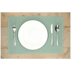 Placemats*DILLE & KAMILLE Placemat geribbeld, GOTS bio-katoen, groengrijs, 35 x 50 cm