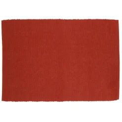 Placemats*DILLE & KAMILLE Placemat geribbeld, GOTS bio-katoen, bordeaux rood, 35 x 50 cm
