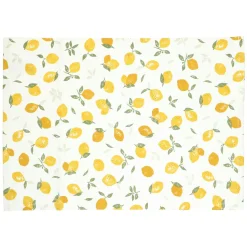 Placemats*DILLE & KAMILLE Placemat geribbeld, GOTS bio-katoen, citroenen, 35 x 50 cm