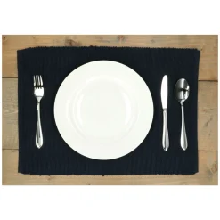 Placemats*DILLE & KAMILLE Placemat geribbeld, GOTS bio-katoen, indigo blauw,35 x 50 cm