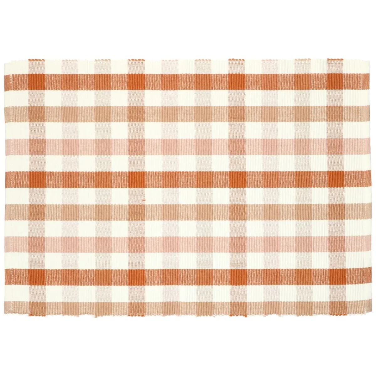 Placemats*DILLE & KAMILLE Placemat geribbeld, GOTS bio-katoen, roze, geruit, 35 x 50 cm