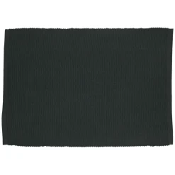 Placemats*DILLE & KAMILLE Placemat geribbeld, GOTS bio-katoen, donkergrijs, 35 x 50 cm