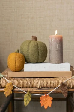 Warm Wonen|Herfst Decoratie*DILLE & KAMILLE Pompoen, vilt, geel, ca. 10 cm
