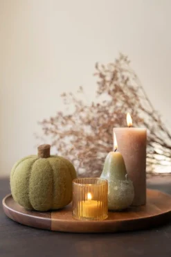 Warm Wonen|Herfst Decoratie*DILLE & KAMILLE Pompoen, vilt, groen, ca. 12 cm