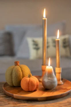 Warm Wonen|Herfst Decoratie*DILLE & KAMILLE Pompoen, vilt, groen, ca. 12 cm
