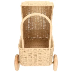 Kinderkamer|Speelgoed Voor 2 Jaar*DILLE & KAMILLE Poppenwagen, papercord, metaal, rubberhout