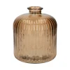 Vazen*DILLE & KAMILLE Ribbelvaas, recycled glas, oud roze, 18 cm