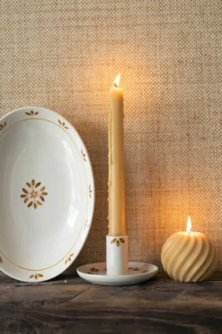 Tinten En Texturen|Herfst Decoratie*DILLE & KAMILLE Schaal decoratief, steengoed, oker, 23 X 16.5 X 4.5 cm